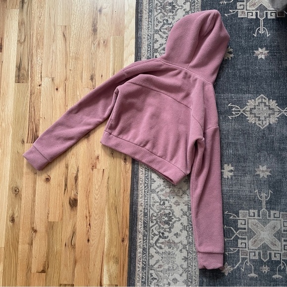 Alphalete Pink Mauve Fleece Cropped Hoodie XSmall - Picture 2 of 4